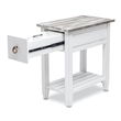 Sea Wind Florida Picket Fence Wood Chairside Table with Drawer - Gray