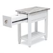 Sea Wind Florida Picket Fence Wood Chairside Table with Drawer - Gray