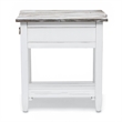 Sea Wind Florida Picket Fence Wood Chairside Table with Drawer - Gray