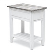 Sea Wind Florida Picket Fence Wood Chairside Table with Drawer - Gray