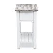 Sea Wind Florida Picket Fence Wood Chairside Table with Drawer - Gray