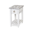 Sea Wind Florida Picket Fence Wood Chairside Table with Drawer - Gray