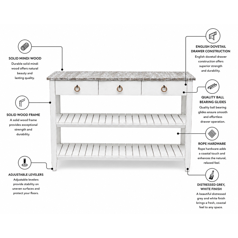 sea wind florida picket fence wood entertainment center with drawers in gray
