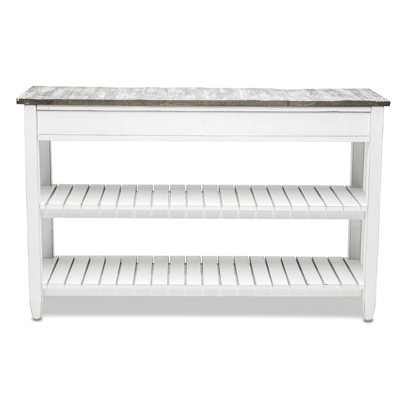 Sea Wind Florida Picket Fence Wood Entertainment Center with Drawers in Gray