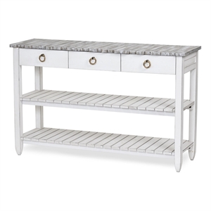 Sea Wind Florida Picket Fence Wood Entertainment Center with Drawers in Gray