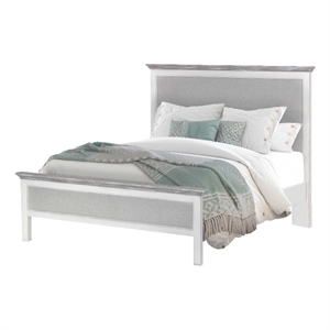 sea wind florida captiva island wood queen bed in white/distressed gray