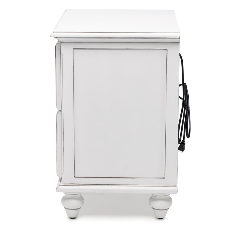 Sea Wind Florida Monaco Wood Nightstand with 2 Drawers in White
