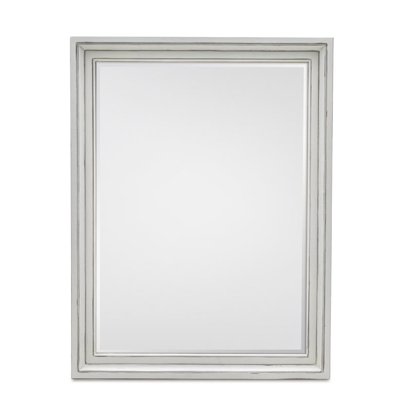 Sea Wind Florida Monaco Rectangle Coastal Wood Mirror in White