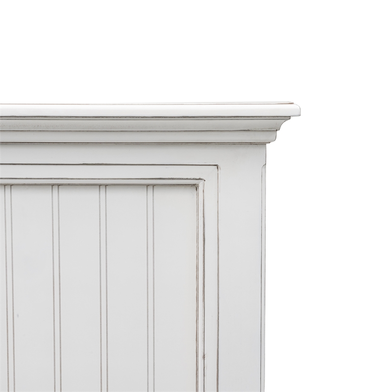 Sea Wind Florida Monaco Coastal Solid Wood Queen Headboard in White