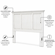 Sea Wind Florida Monaco Coastal Solid Wood Queen Headboard in White