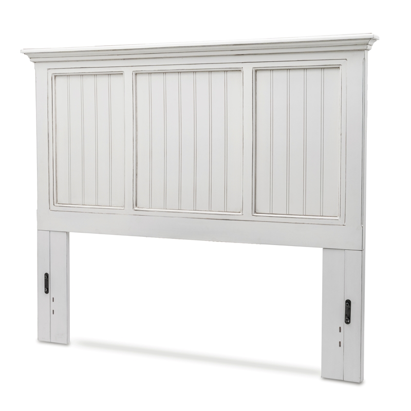 Sea Wind Florida Monaco Coastal Solid Wood Queen Headboard in White
