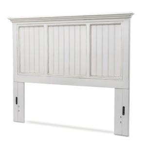 Sea Wind Florida Monaco Coastal Solid Wood Queen Headboard in White