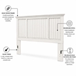 Sea Wind Florida Monaco Coastal Solid Wood King Headboard in White