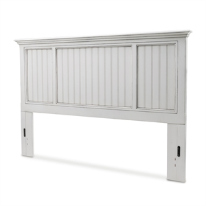 Sea Wind Florida Monaco Coastal Solid Wood King Headboard in White