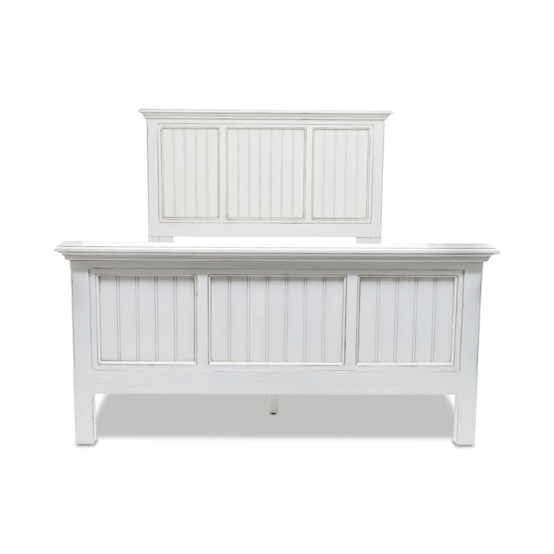 sea wind florida monaco coastal wood queen panel bed in white