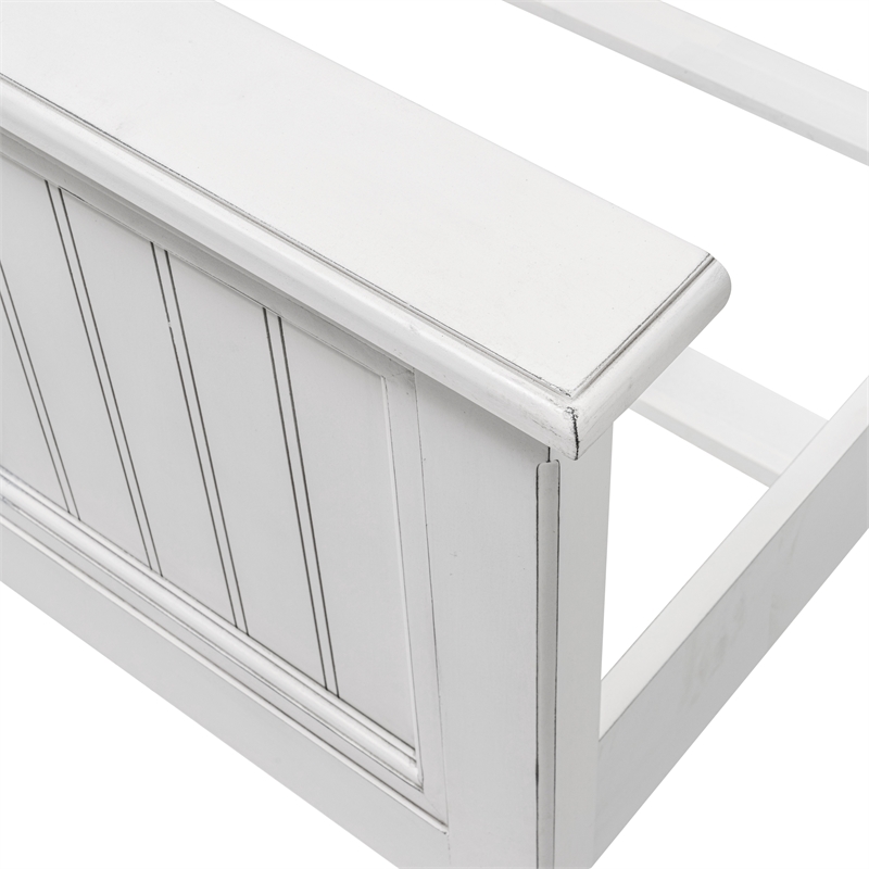 Sea Wind Florida Monaco Coastal Wood King Panel Bed in White