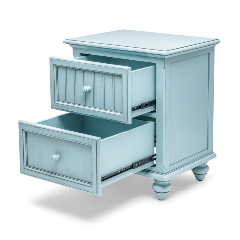 Sea Wind Florida Monaco Wood Nightstand with 2 Drawers in Blue