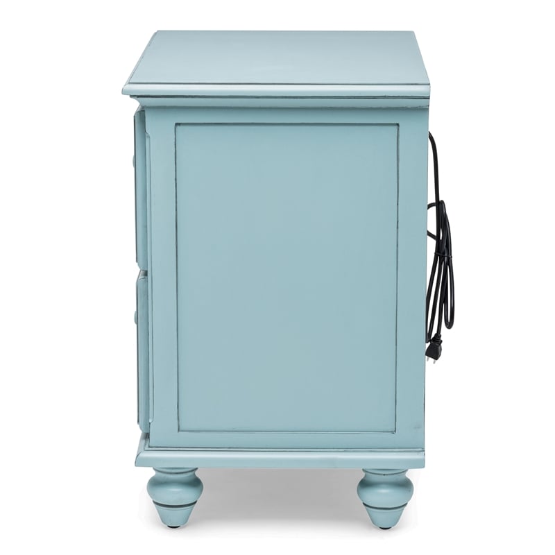 Sea Wind Florida Monaco Wood Nightstand with 2 Drawers in Blue