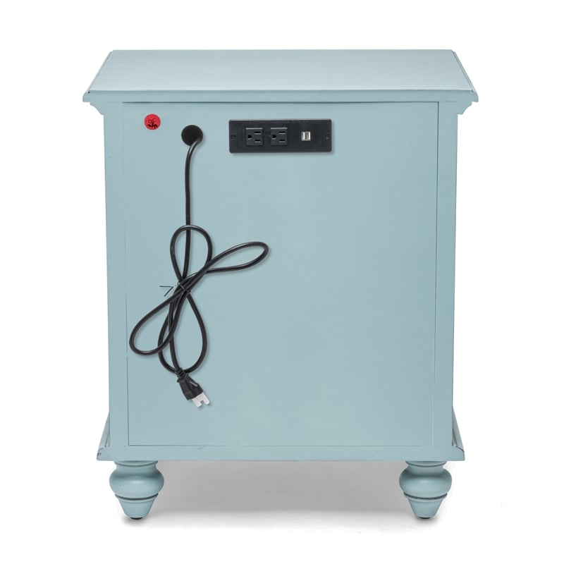 Sea Wind Florida Monaco Wood Nightstand with 2 Drawers in Blue
