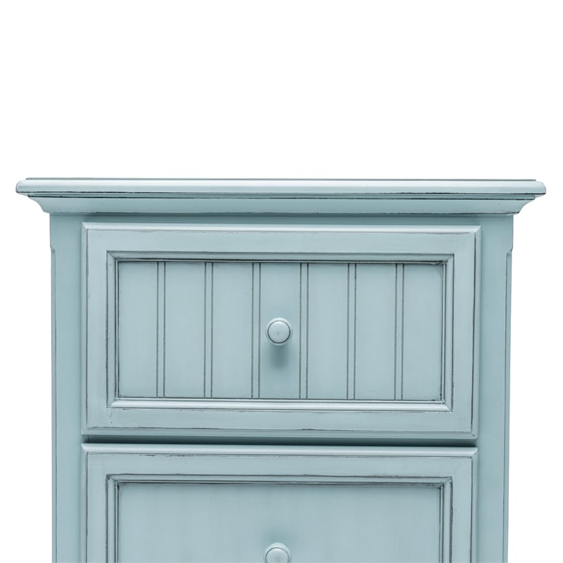 Sea Wind Florida Monaco Wood Nightstand with 2 Drawers in Blue