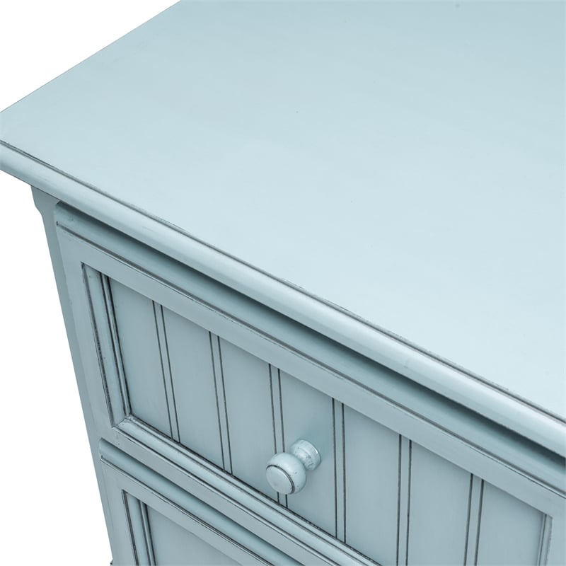 Sea Wind Florida Monaco Wood Nightstand with 2 Drawers in Blue