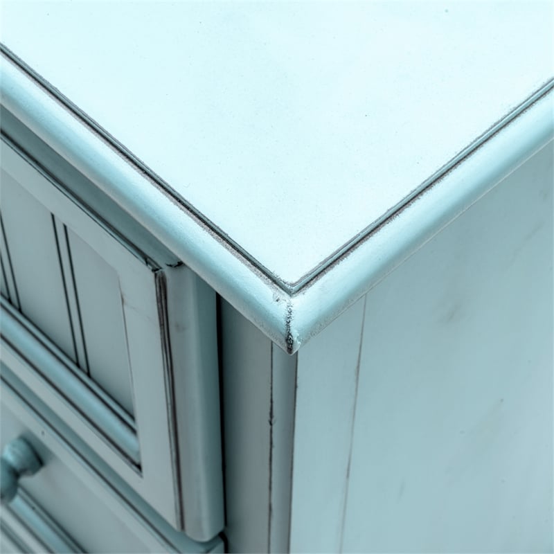 Sea Wind Florida Monaco Coastal Wood Dresser with 7 Drawers in Blue