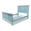 Sea Wind Florida Monaco Coastal Wood Queen Size Panel Bed in Blue