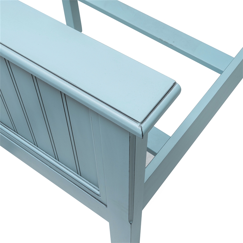 Sea Wind Florida Monaco Coastal Wood King Size Panel Bed in Blue