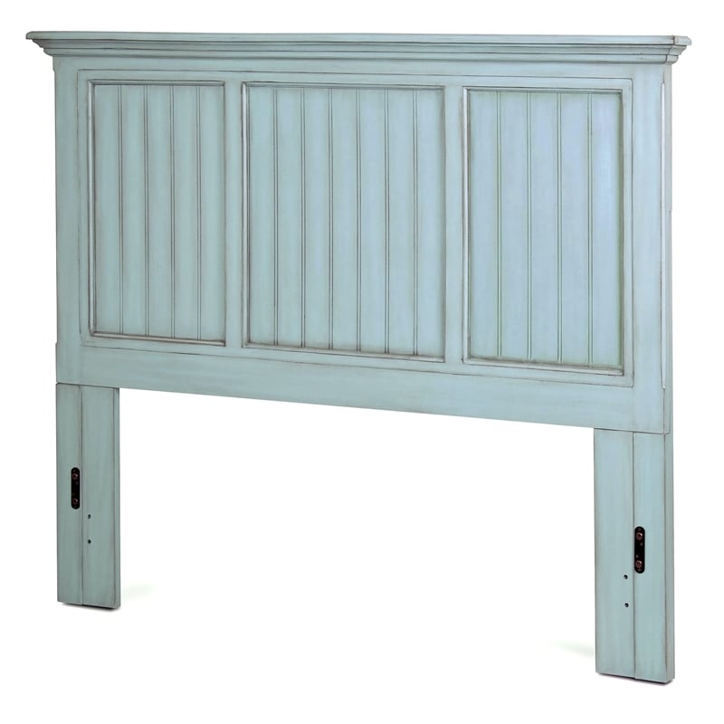 Sea Wind Florida Monaco Coastal Wood King Size Panel Bed in Blue