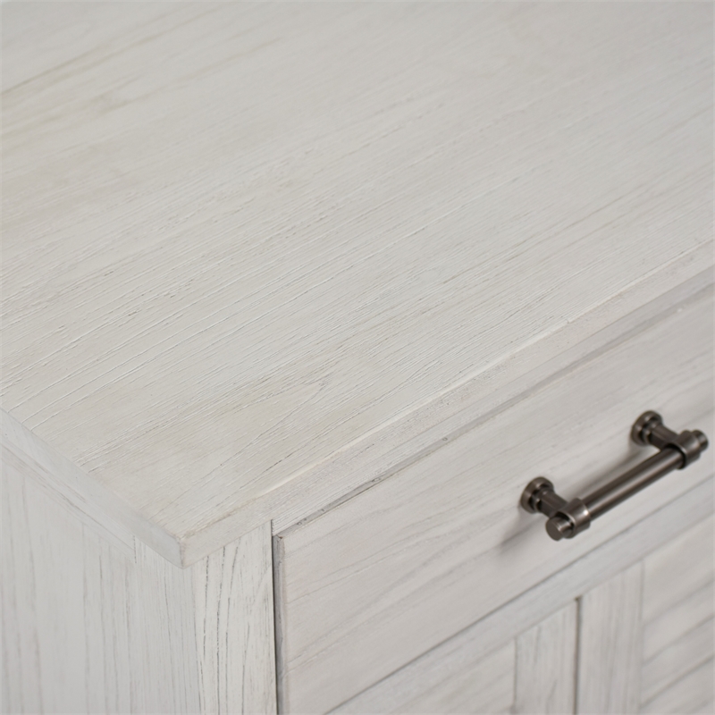 Sea Wind Florida Surfside 2-Door Wood Nightstand with Drawer in White