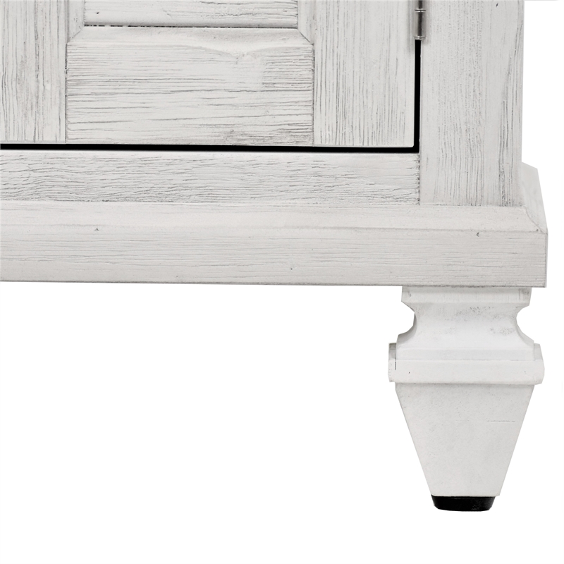 Sea Wind Florida Surfside 2-Door Wood Nightstand with Drawer in White