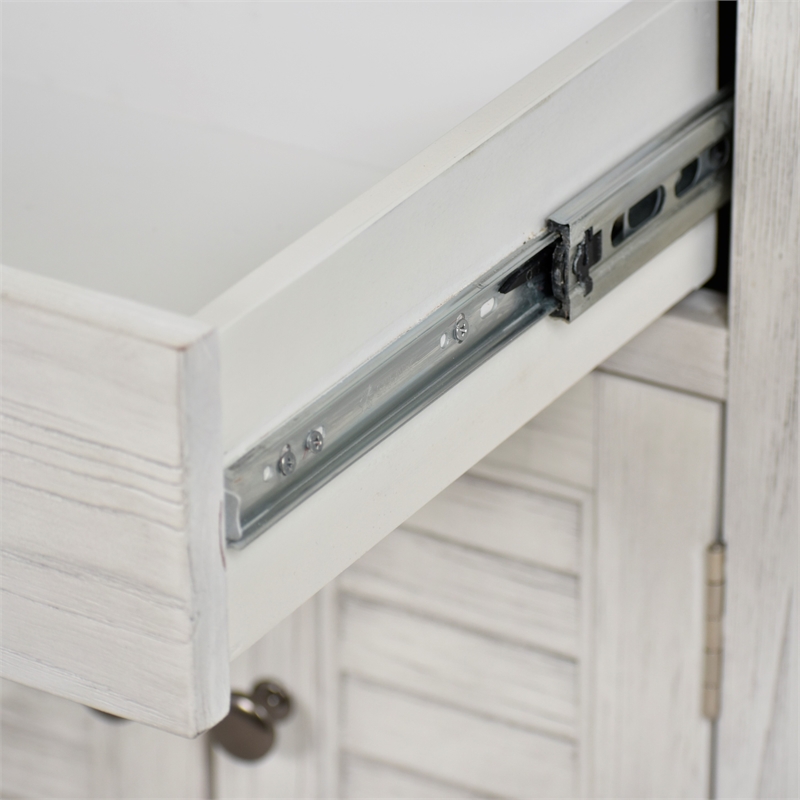 Sea Wind Florida Surfside 2-Door Wood Nightstand with Drawer in White