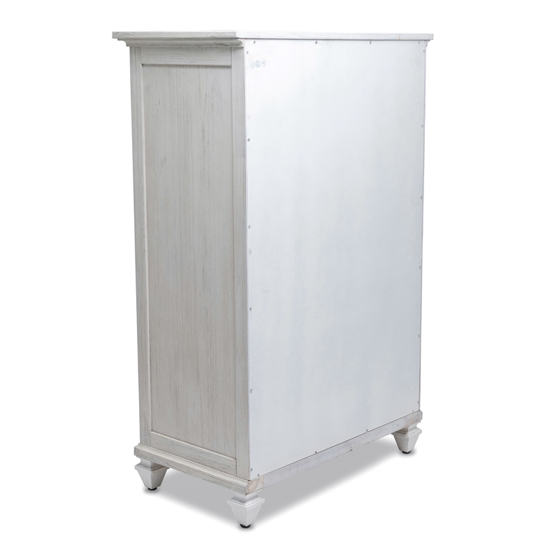 Sea Wind Florida Surfside Wood Chest with 5 Drawers in White