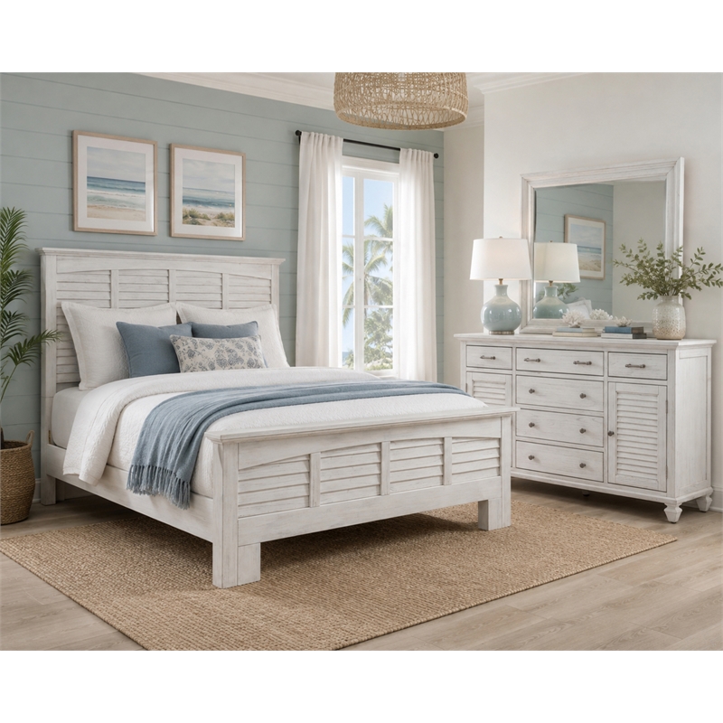 Sea Wind Florida Surfside Wood Dresser with 6 Drawers in White