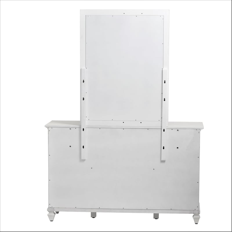 Sea Wind Florida Surfside Rectangle Coastal Wood Mirror in White