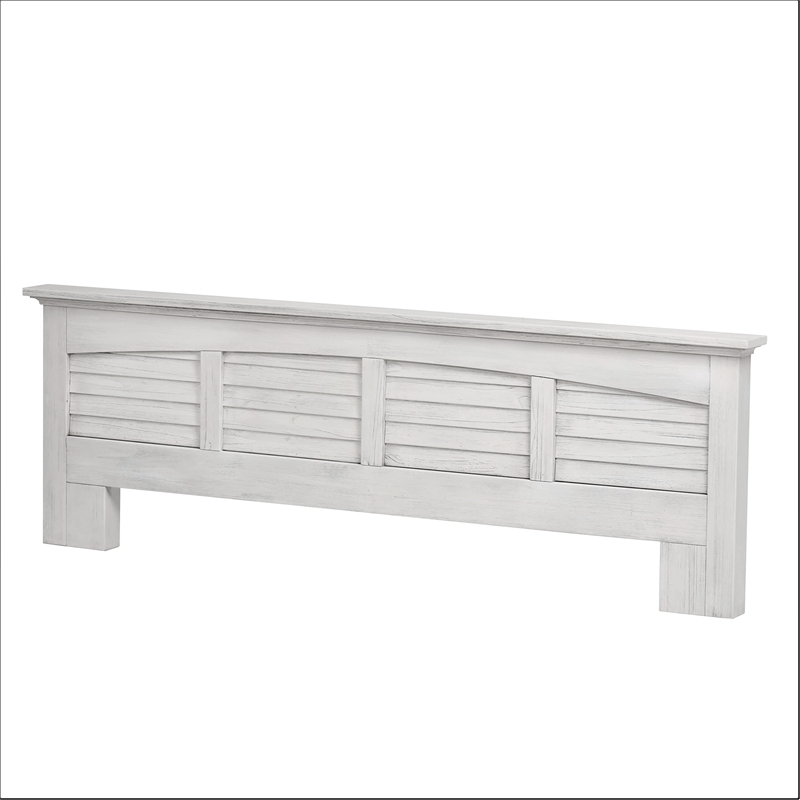 Sea Wind Florida Surfside Coastal Wood King Panel Bed in White