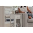 Sea Wind Florida Monaco Wood Chairside Table with Lower Shelf in White