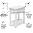Sea Wind Florida Monaco Wood Chairside Table with Lower Shelf in White