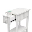 Sea Wind Florida Monaco Wood Chairside Table with Lower Shelf in White