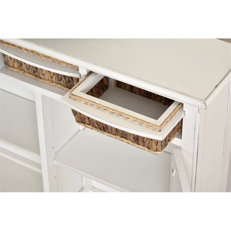 Sea Wind Florida Monaco 2-Door Wood Entry Cabinet with Baskets in White