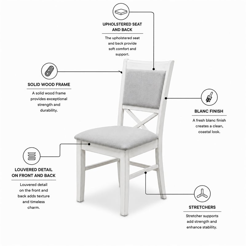sea winds islamorada dining chair upholstered grey fabric (set of 2) - gray