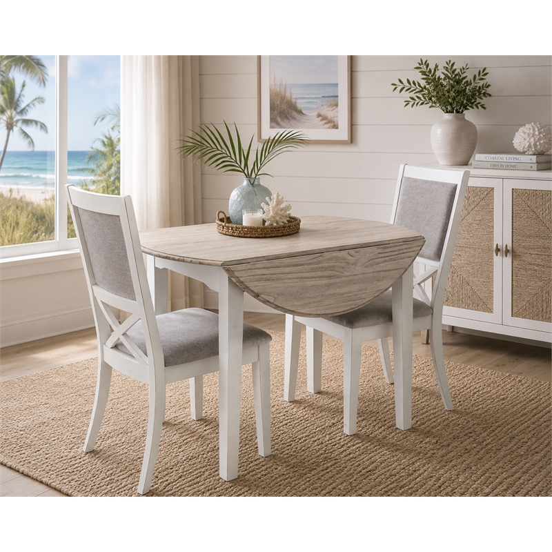 sea winds islamorada dining chair upholstered grey fabric (set of 2) - gray