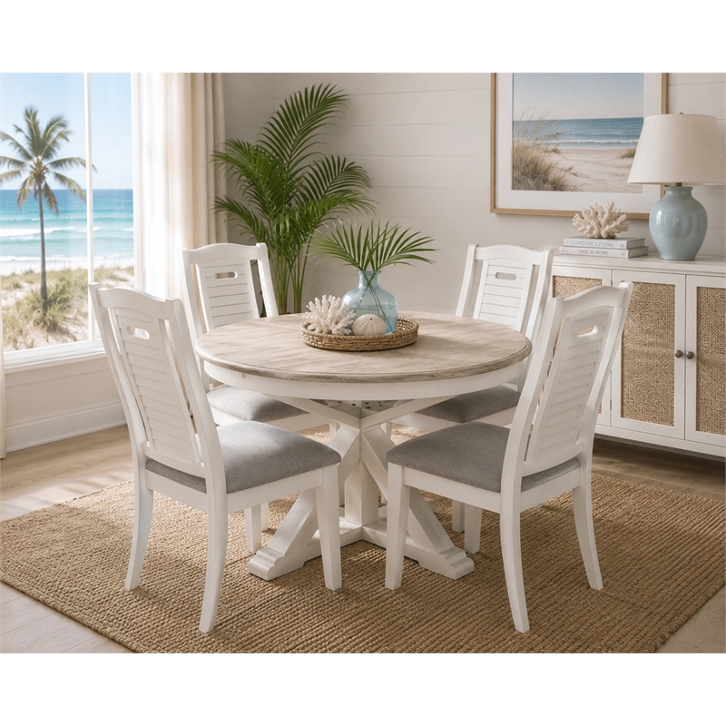 sea winds islamorada dining chair shutter grey fabric (se of 2) - gray