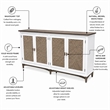 Port Royale 4-Door Credenzaa TV Stand Entertainment Unit - Brown - Wood