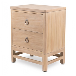 Monterey Solid Wood Tan Coastal Modern 2 Drawer Nightstand