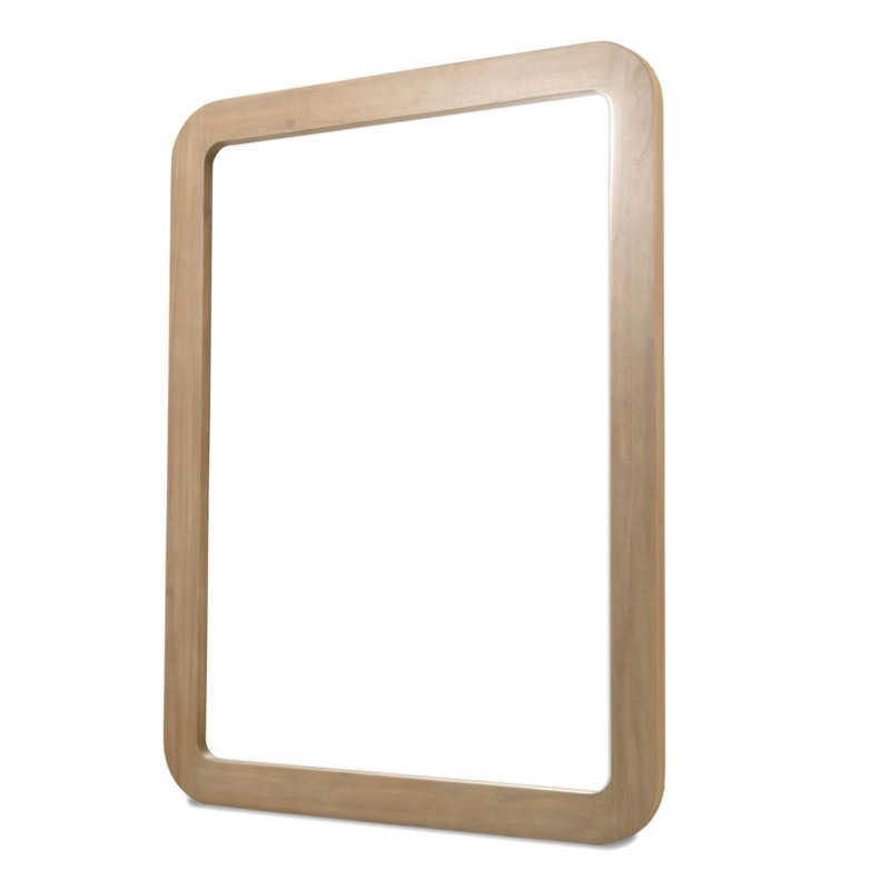 Monterey Solid Wood Tan Coastal Modern Mirror