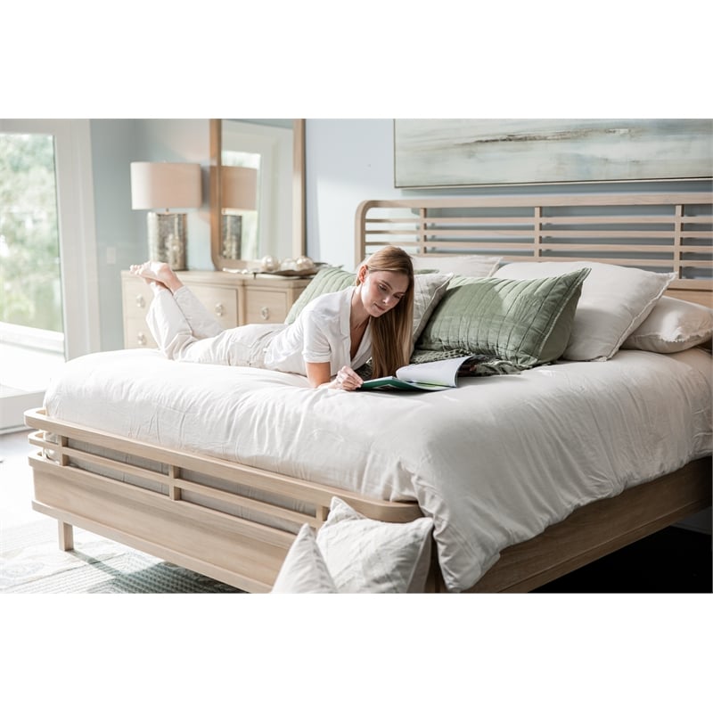 Monterey Solid Wood Tan Coastal Modern Queen Bed