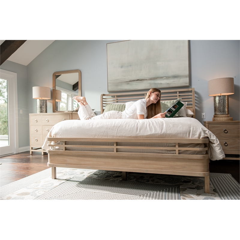 Monterey Solid Wood Tan Coastal Modern King Bed