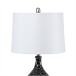 Lux Lighting  Glass Grey/Silver Timeless Table Lamps (Set of 2) 3-Way Switch