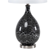 Lux Lighting  Glass Grey/Silver Timeless Table Lamps (Set of 2) 3-Way Switch